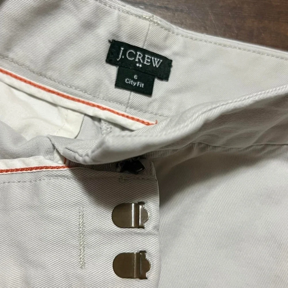 J.Crew white shorts with thin vertical stripes, size 6 313.5